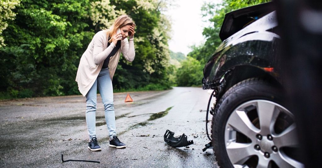 Car in Dangerous Road Accident